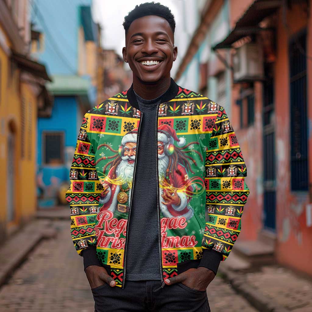 Afro-Jamaicans Christmas Bomber Jacket Reggae Santa with Dreadlocks Design - African Pride