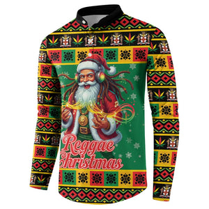 Afro-Jamaicans Christmas Button Sweatshirt Reggae Santa with Dreadlocks Design
