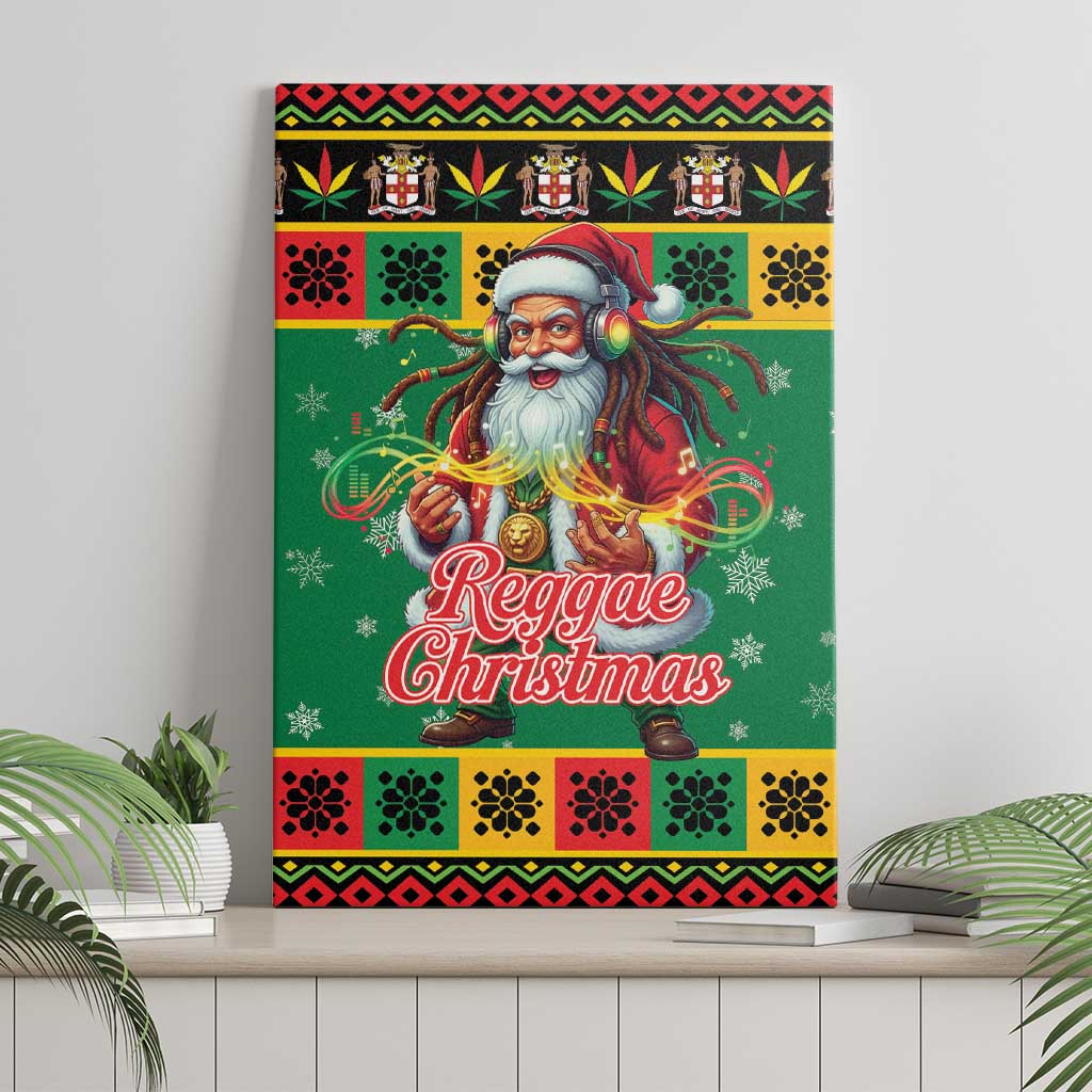 Afro-Jamaicans Christmas Canvas Wall Art Reggae Santa with Dreadlocks Design - African Pride
