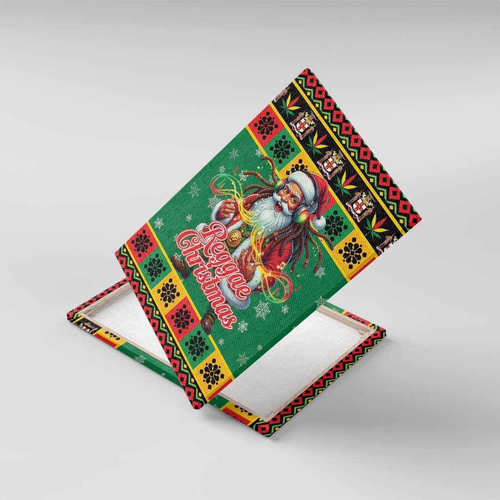 Afro-Jamaicans Christmas Canvas Wall Art Reggae Santa with Dreadlocks Design - African Pride