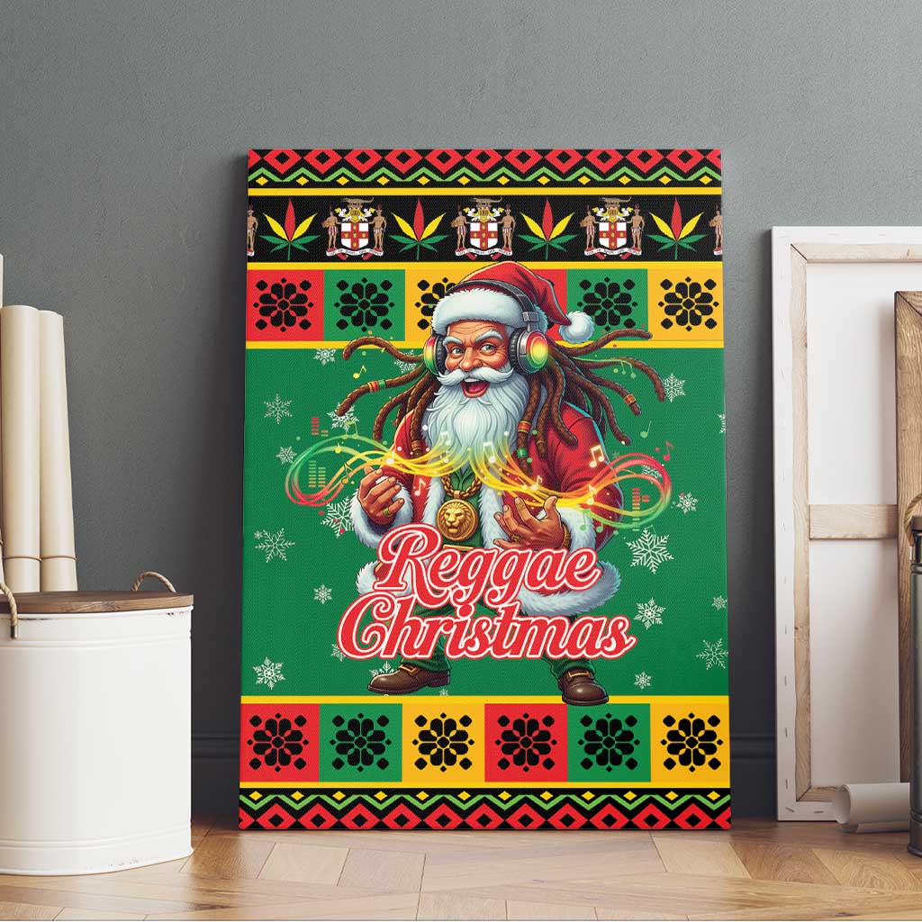 Afro-Jamaicans Christmas Canvas Wall Art Reggae Santa with Dreadlocks Design - African Pride