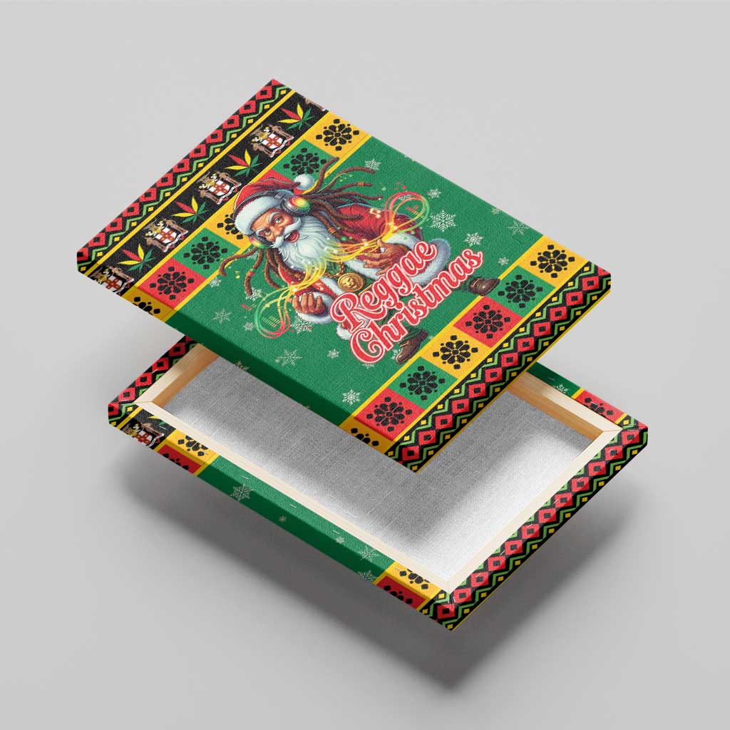 Afro-Jamaicans Christmas Canvas Wall Art Reggae Santa with Dreadlocks Design - African Pride