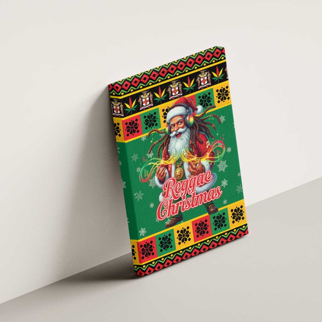 Afro-Jamaicans Christmas Canvas Wall Art Reggae Santa with Dreadlocks Design - African Pride