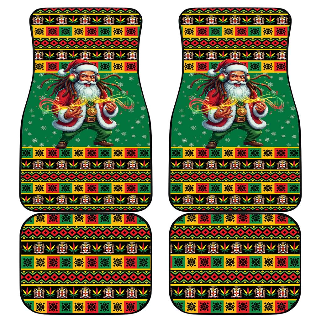 Afro-Jamaicans Christmas Car Mats Reggae Santa with Dreadlocks Design - African Pride