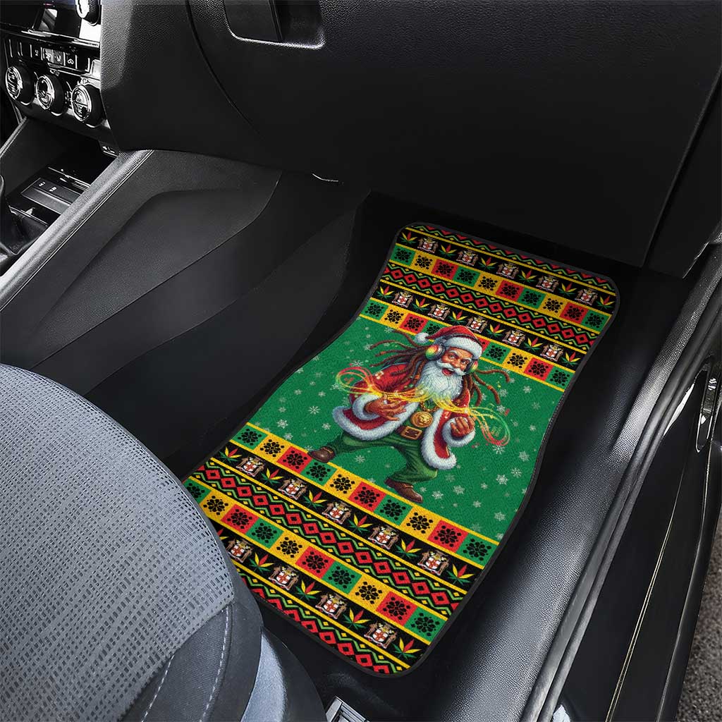 Afro-Jamaicans Christmas Car Mats Reggae Santa with Dreadlocks Design - African Pride