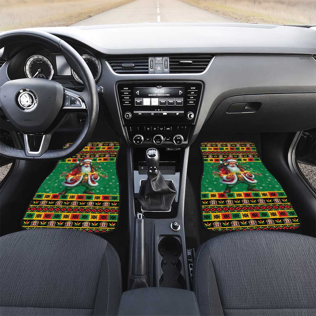 Afro-Jamaicans Christmas Car Mats Reggae Santa with Dreadlocks Design - African Pride