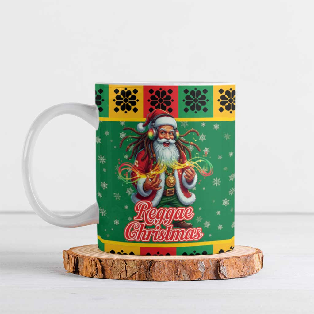 Afro-Jamaicans Christmas Ceramic Mug Reggae Santa with Dreadlocks Design