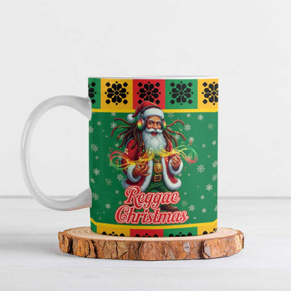 Afro-Jamaicans Christmas Ceramic Mug Reggae Santa with Dreadlocks Design