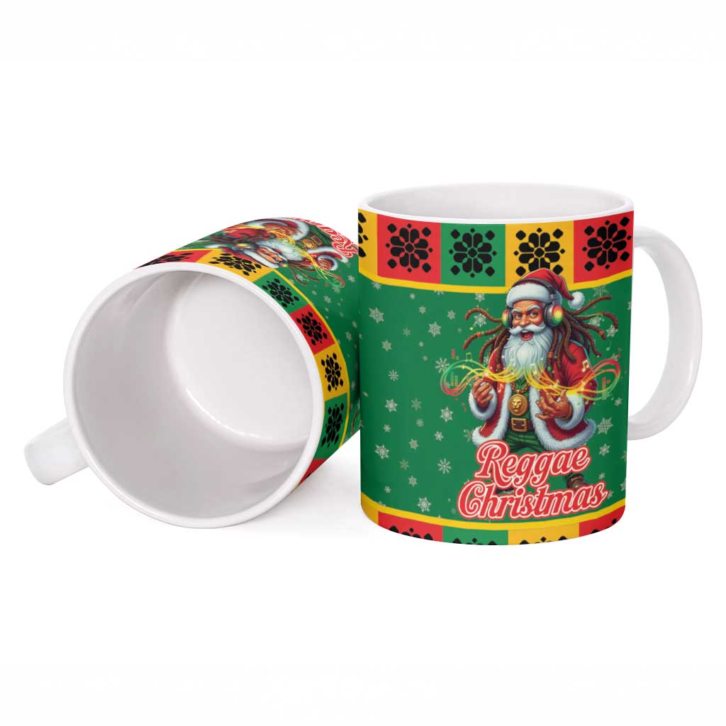 Afro-Jamaicans Christmas Ceramic Mug Reggae Santa with Dreadlocks Design