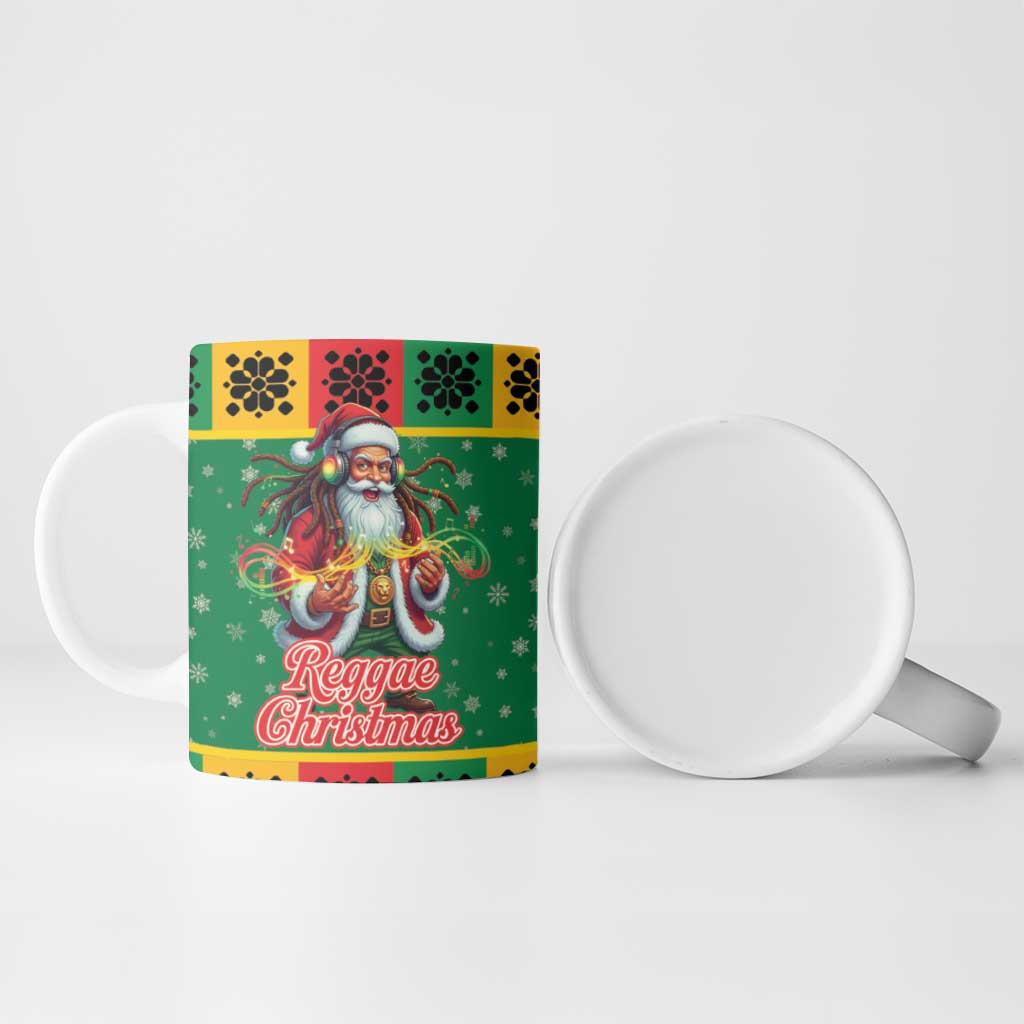 Afro-Jamaicans Christmas Ceramic Mug Reggae Santa with Dreadlocks Design