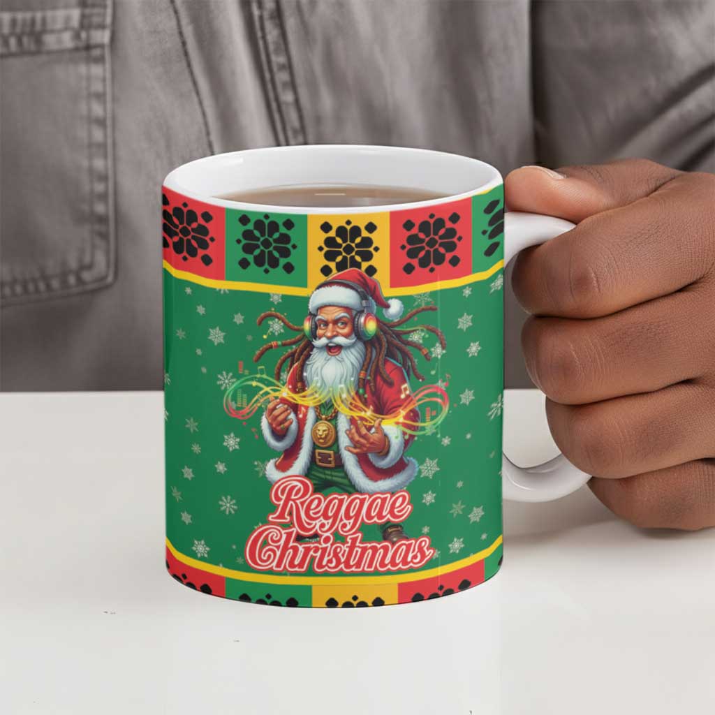 Afro-Jamaicans Christmas Ceramic Mug Reggae Santa with Dreadlocks Design
