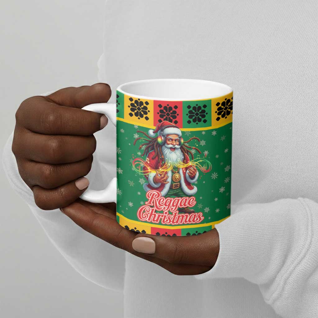 Afro-Jamaicans Christmas Ceramic Mug Reggae Santa with Dreadlocks Design