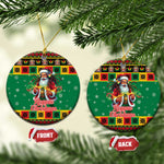 Afro-Jamaicans Christmas Ceramic Ornament Reggae Santa with Dreadlocks Design - African Pride