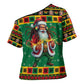 Afro-Jamaicans Christmas Cross Shoulder Shirt Reggae Santa with Dreadlocks Design