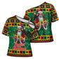 Afro-Jamaicans Christmas Cross Shoulder Shirt Reggae Santa with Dreadlocks Design