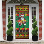 Afro-Jamaicans Christmas Door Cover Reggae Santa with Dreadlocks Design