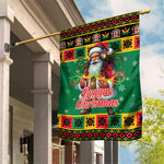 Afro-Jamaicans Christmas Garden Flag Reggae Santa with Dreadlocks Design - African Pride