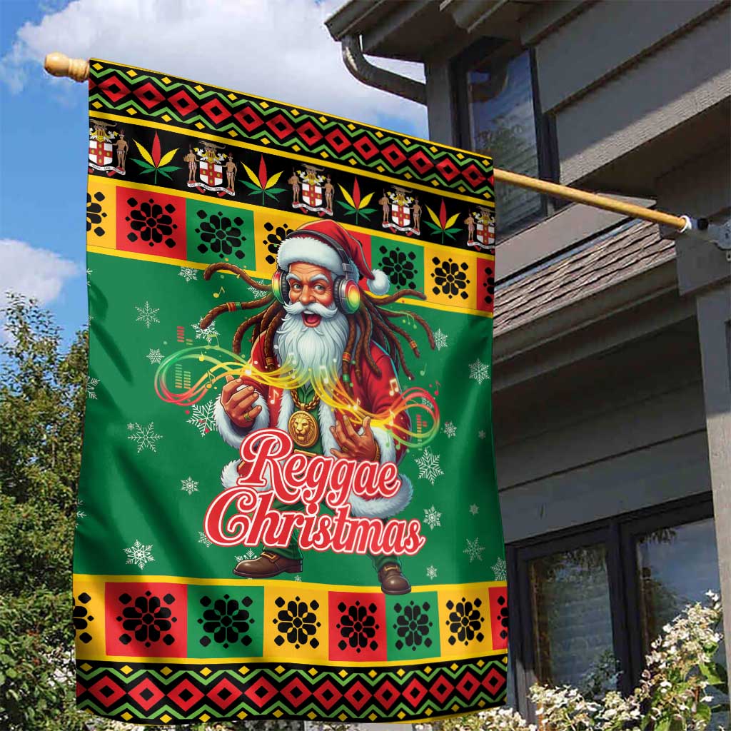 Afro-Jamaicans Christmas Garden Flag Reggae Santa with Dreadlocks Design - African Pride