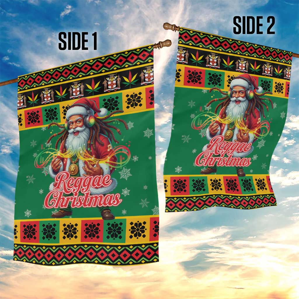 Afro-Jamaicans Christmas Garden Flag Reggae Santa with Dreadlocks Design - African Pride