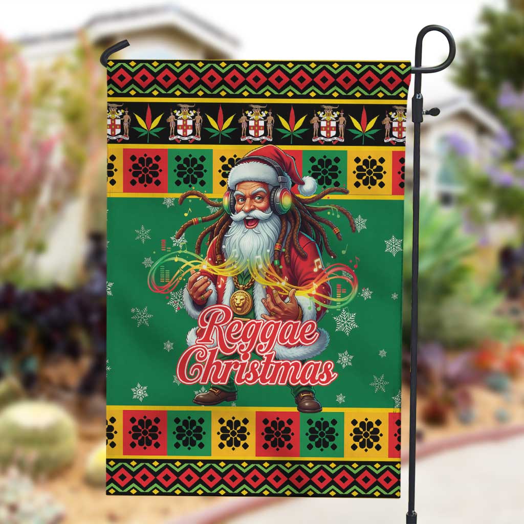 Afro-Jamaicans Christmas Garden Flag Reggae Santa with Dreadlocks Design - African Pride