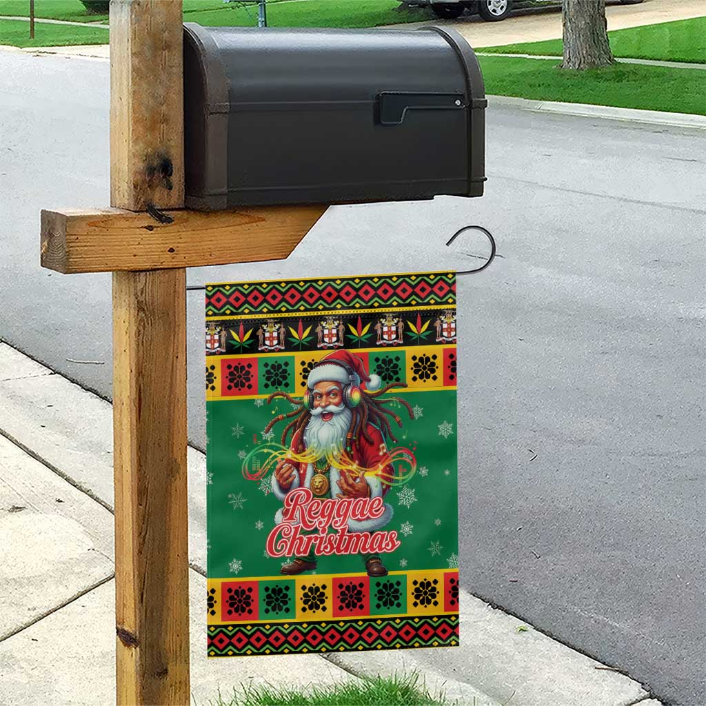 Afro-Jamaicans Christmas Garden Flag Reggae Santa with Dreadlocks Design - African Pride
