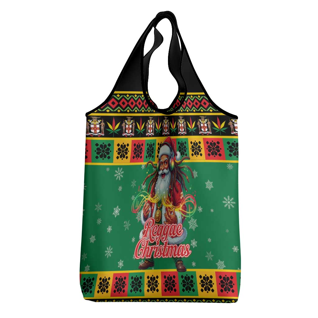 Afro-Jamaicans Christmas Grocery Bag Reggae Santa with Dreadlocks Design - African Pride