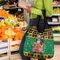 Afro-Jamaicans Christmas Grocery Bag Reggae Santa with Dreadlocks Design - African Pride