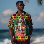 Afro-Jamaicans Christmas Hawaiian Shirt Reggae Santa with Dreadlocks Design - African Pride