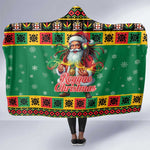 Afro-Jamaicans Christmas Hooded Blanket Reggae Santa with Dreadlocks Design - African Pride