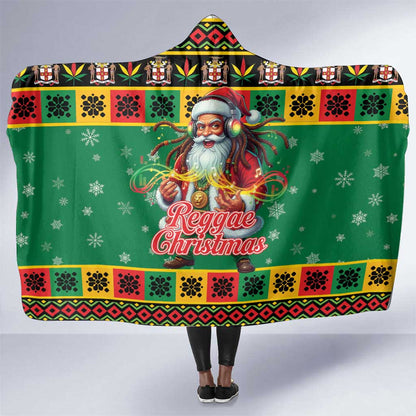 Afro-Jamaicans Christmas Hooded Blanket Reggae Santa with Dreadlocks Design - African Pride