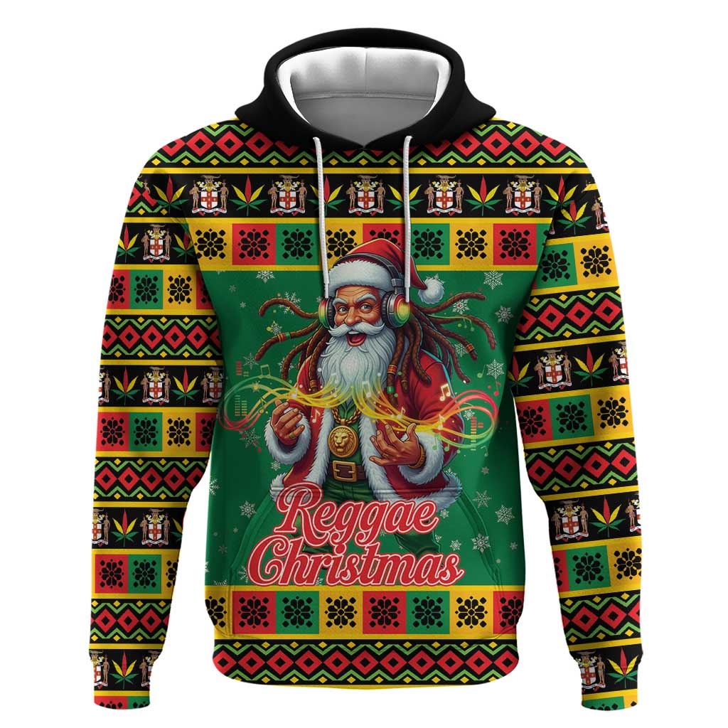 Afro-Jamaicans Christmas Hoodie Reggae Santa with Dreadlocks Design - African Pride