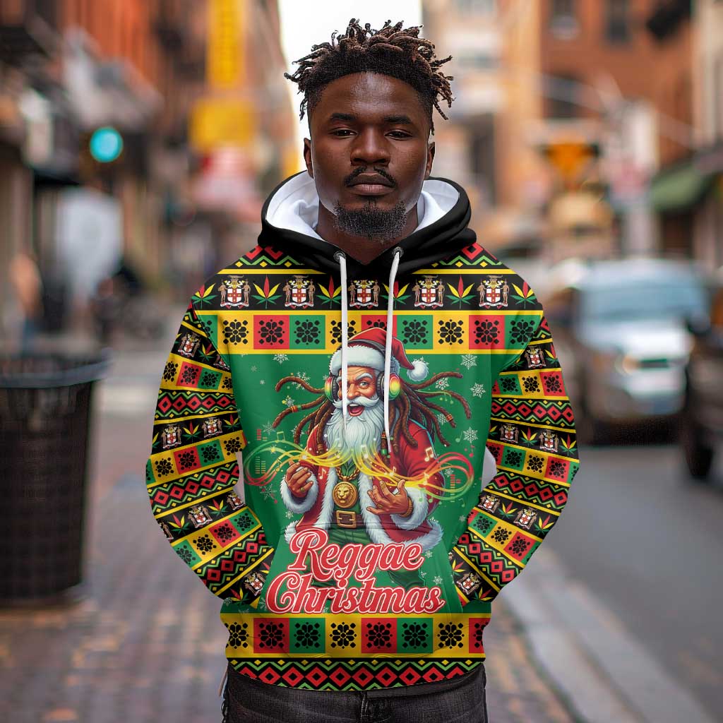 Afro-Jamaicans Christmas Hoodie Reggae Santa with Dreadlocks Design - African Pride