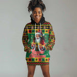 Afro-Jamaicans Christmas Hoodie Dress Reggae Santa with Dreadlocks Design - African Pride