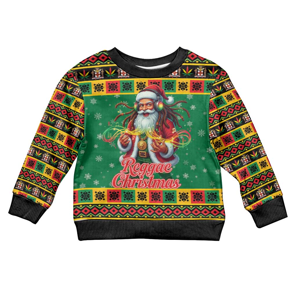 Afro-Jamaicans Christmas Kid Ugly Christmas Sweater Reggae Santa with Dreadlocks Design - African Pride