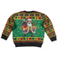Afro-Jamaicans Christmas Kid Ugly Christmas Sweater Reggae Santa with Dreadlocks Design - African Pride