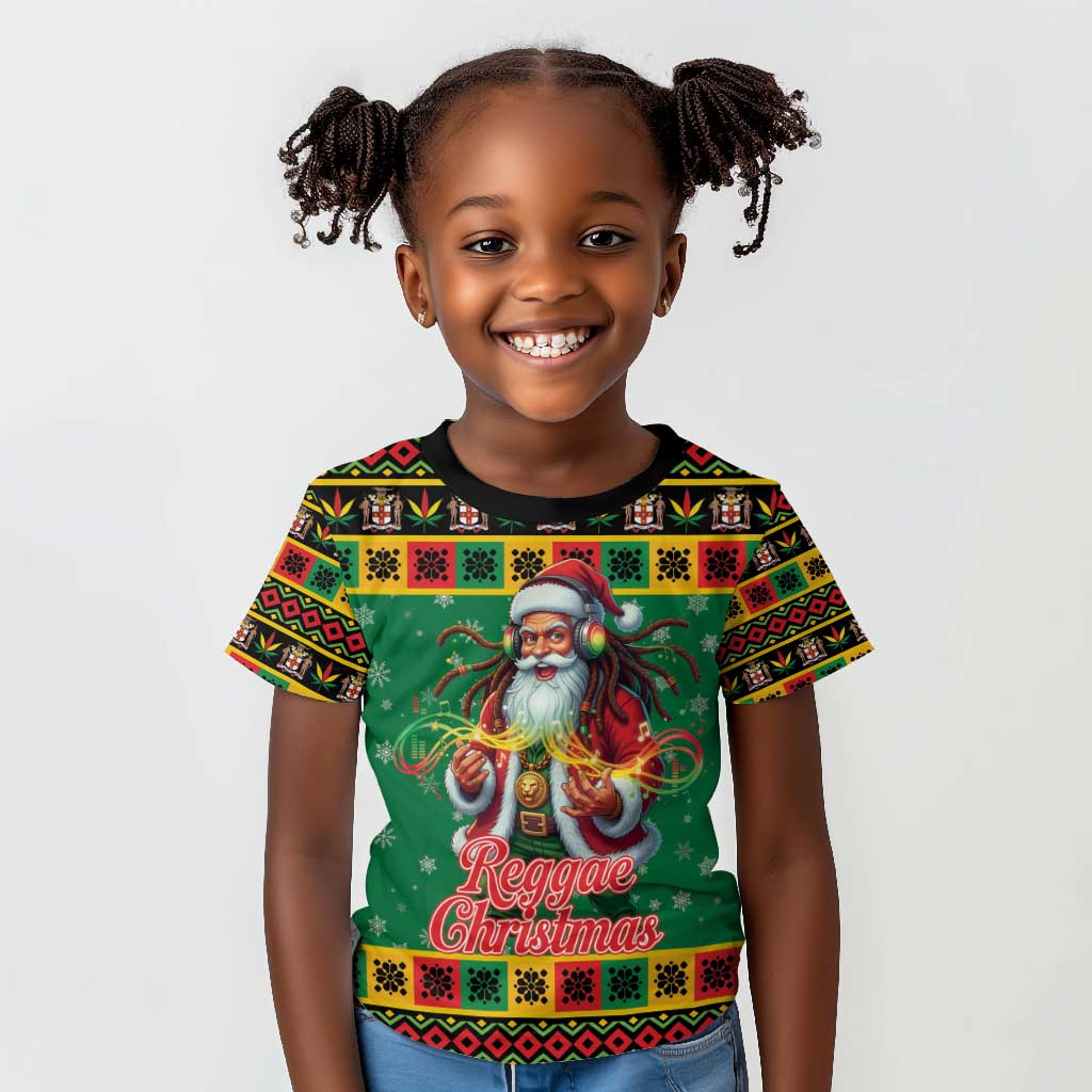 Afro-Jamaicans Christmas Kid T shirt Reggae Santa with Dreadlocks Design - African Pride
