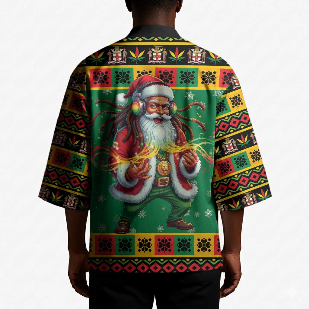 Afro-Jamaicans Christmas Kimono Reggae Santa with Dreadlocks Design