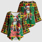 Afro-Jamaicans Christmas Kimono Sleeve Blouse Reggae Santa with Dreadlocks Design