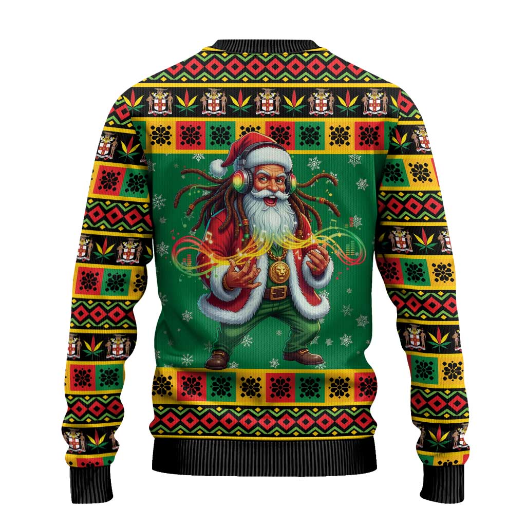 Afro-Jamaicans Christmas Ugly Christmas Sweater Reggae Santa with Dreadlocks Design - African Pride