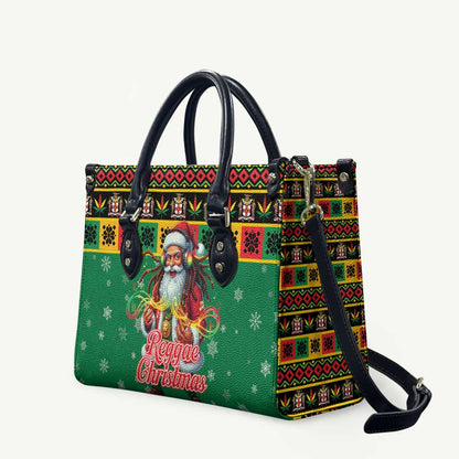 Afro-Jamaicans Christmas Leather Bag Reggae Santa with Dreadlocks Design