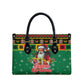 Afro-Jamaicans Christmas Leather Bag Reggae Santa with Dreadlocks Design