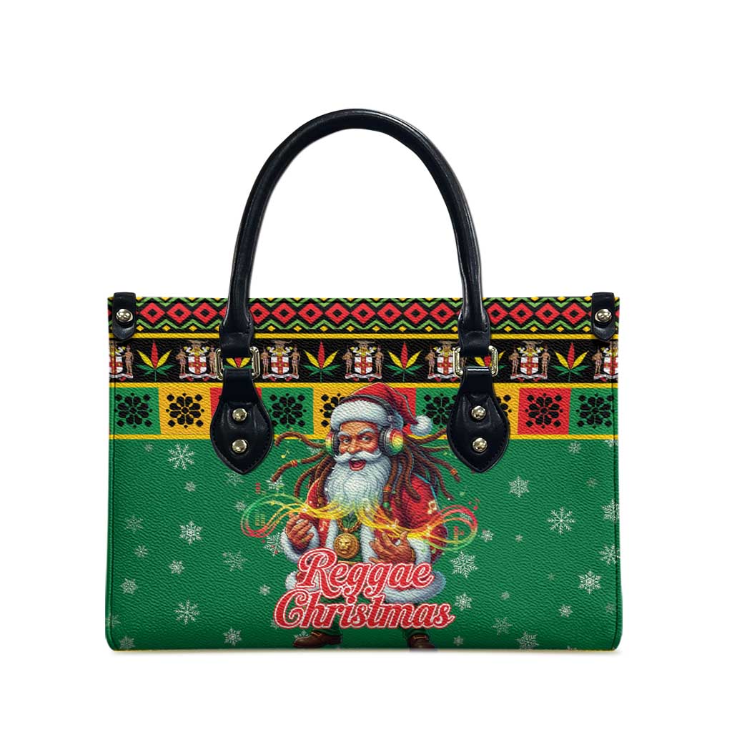 Afro-Jamaicans Christmas Leather Bag Reggae Santa with Dreadlocks Design