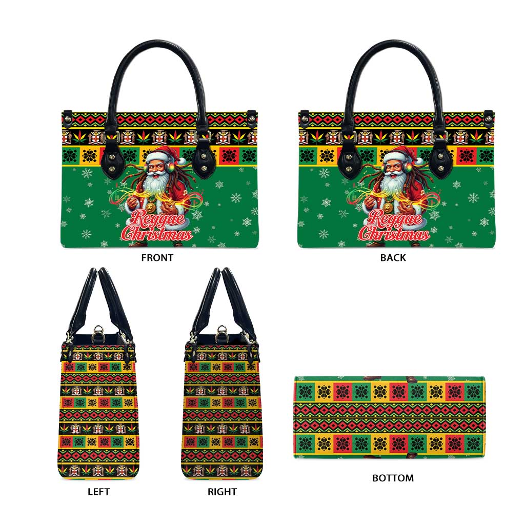Afro-Jamaicans Christmas Leather Bag Reggae Santa with Dreadlocks Design