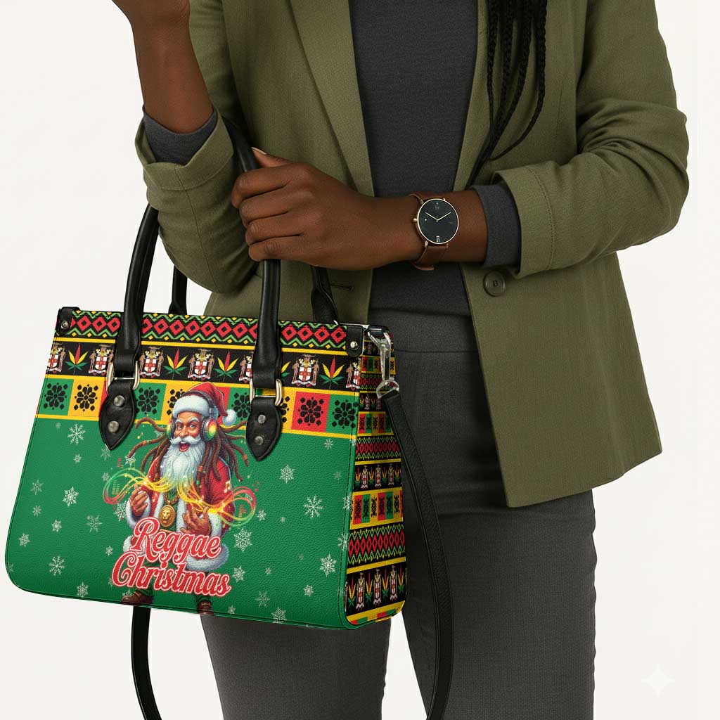 Afro-Jamaicans Christmas Leather Bag Reggae Santa with Dreadlocks Design