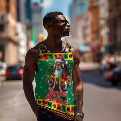 Afro-Jamaicans Christmas Men Tank Top Reggae Santa with Dreadlocks Design - African Pride
