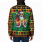 Afro-Jamaicans Christmas Padded Jacket Reggae Santa with Dreadlocks Design