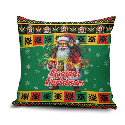 Afro-Jamaicans Christmas Pillow Cover Reggae Santa with Dreadlocks Design