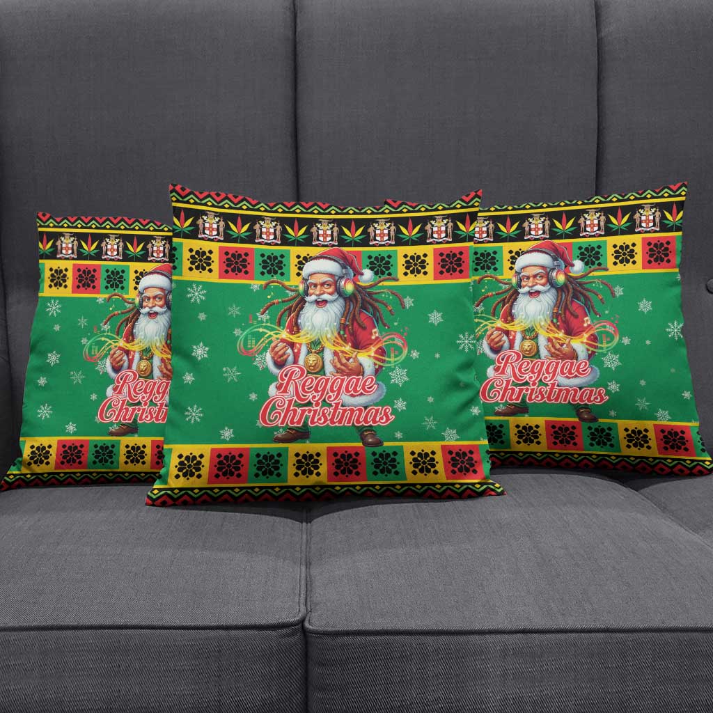 Afro-Jamaicans Christmas Pillow Cover Reggae Santa with Dreadlocks Design