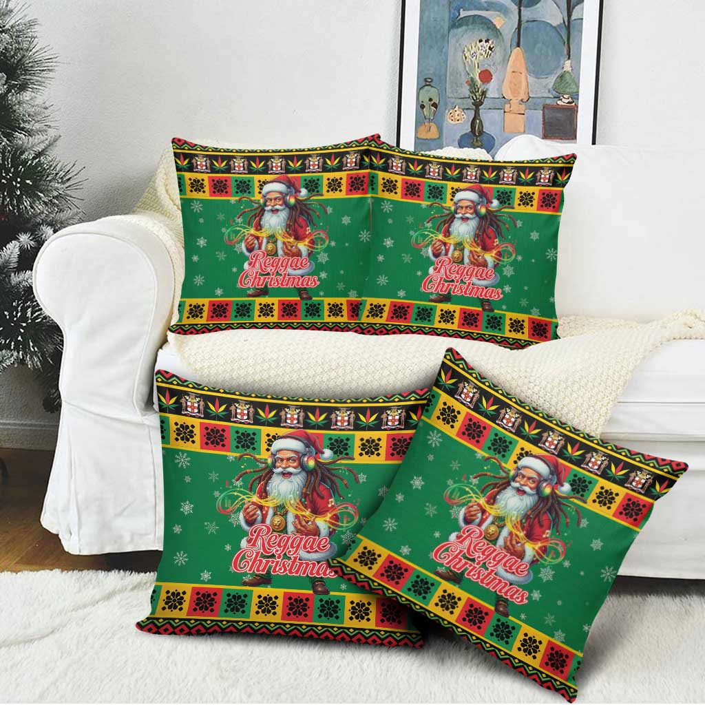 Afro-Jamaicans Christmas Pillow Cover Reggae Santa with Dreadlocks Design