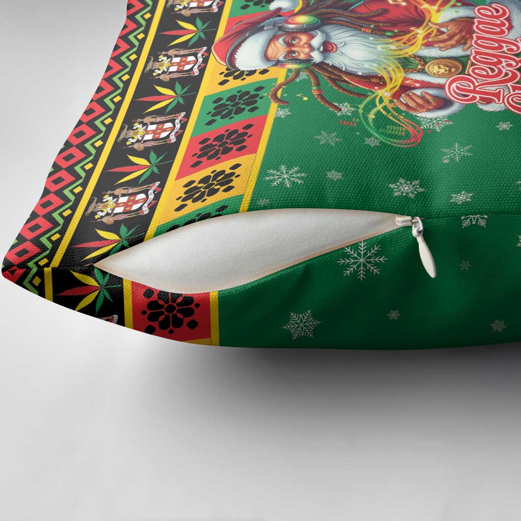 Afro-Jamaicans Christmas Pillow Cover Reggae Santa with Dreadlocks Design